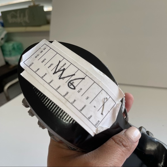 Papell Studio Rhinestone Heel Sandals #6W - Picture 8 of 12